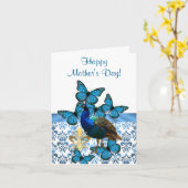 Romantische pauwmoederdag kaart (Gele Bloem)