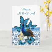 Romantische pauwmoederdag kaart (Gele Bloem)