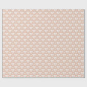 Romantische Peach Lace Hearts Valentijnsdag Patter Cadeaupapier (Vlak)
