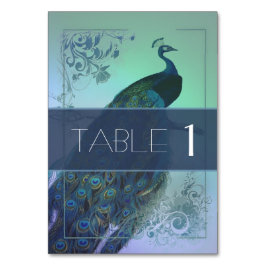 Romantische Peacock tafelkaart Kaart
