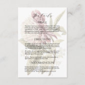 Romantische  Peony Wedding Details Informatiekaartje (Voorkant)