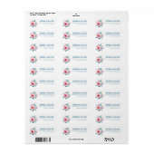 Romantische Perzik Bloemige Waterverf Etiket (Full Sheet)