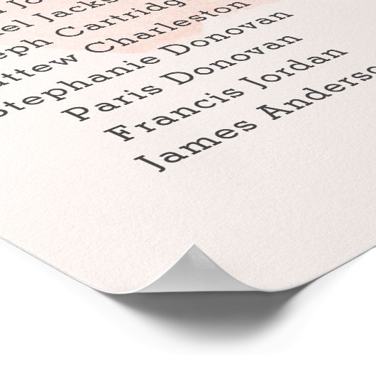 Romantische perzik en grijze trouwzitjes poster (Hoek)