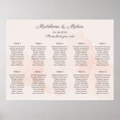 Romantische perzik en grijze trouwzitjes poster (Voorkant)