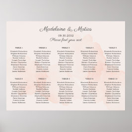 Romantische perzik en grijze trouwzitjes poster