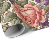 Romantische perzik en koraal Rozen Cadeaupapier (Rol Hoek)