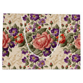 Romantische perzik en koraal Rozen Groot Cadeauzakje (Achterkant)