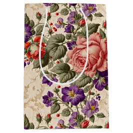 Romantische perzik en koraal Rozen Medium Cadeauzakje