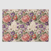Romantische perzik en koraal Rozen Tissuepapier (Voorkant)