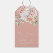 Romantische perzik- en witte bloemen cadeaulabel (Voorkant)