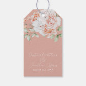 Romantische perzik- en witte bloemen cadeaulabel (Achterkant)