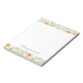 Romantische perzik mint mooie rozen bloem notitieblok (Linkerzijde)