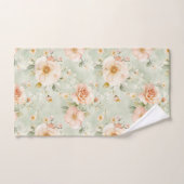 Romantische perzik mint mooie rozen bloemig bad handdoek (Handdoek)