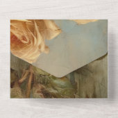  Romantische Perzik Rozen Floral Wedding All In One Uitnodiging (Achterkant)