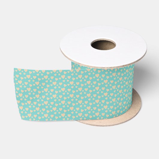 Romantische perzik & turquoise Valentijnsdag harte Satijnen Lint (Spoel)