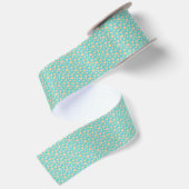 Romantische perzik & turquoise Valentijnsdag harte Satijnen Lint (Achterkant)