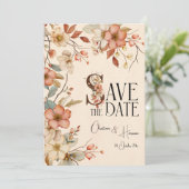 Romantische perzik Waterverf Bloemen Veilig de dat Kaart (Staand voorkant)