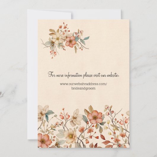 Romantische perzik Waterverf Bloemen Veilig de dat Kaart (Achterkant)