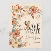 Romantische perzik Waterverf Bloemen Veilig de dat Kaart (Voorkant / Achterkant)