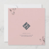 Romantische perziken witte bloemen pioenrozen save the date (Achterkant)