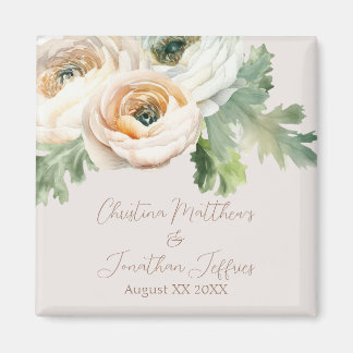 Romantische perzikranonkel op ivoor magneet