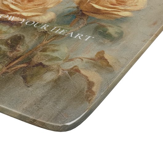 Romantische perzikrozen bloem snijplank (Hoek)