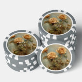 Romantische perzikrozen bloemig poker chips (Opstapeling)