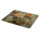 Romantische perzikrozen bloemig snijplank (Hoek)