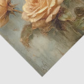 Romantische Perzikrozen Bloemige Bruiloft Tissuepapier (Detail)
