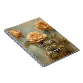 Romantische perzikrozen bloemstuk notitieboek (Rechterzijde)