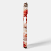 Romantische perzikrozen op elegante witte marmer Case-Mate iPhone case (Achterkant / Rechts)