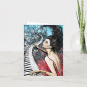 Romantische Piano Lady Verjaardag Kaart (Achterkant)