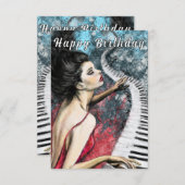 Romantische Pianomuziek Verjaardag Kaart (Voorkant / Achterkant)