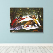 Romantische picknick 1873 canvas afdruk (Insitu (Houten vloer))
