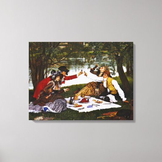 Romantische picknick 1873 canvas afdruk (Voorkant)