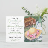 ROMANTISCHE PICNIC IN DE PARTIJ INVITE KAART (Staand voorkant)