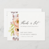 ROMANTISCHE PINK, PAARSE, BLAUWE VLOERINGEN DANK U BRIEFKAART (Voorkant / Achterkant)