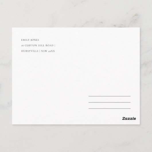 ROMANTISCHE PINK, PAARSE, BLAUWE VLOERINGEN DANK U BRIEFKAART (Achterkant)