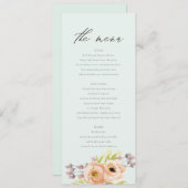 ROMANTISCHE PINK, PAARSE, BLAUWE VLOERMENU KAART (Voorkant / Achterkant)