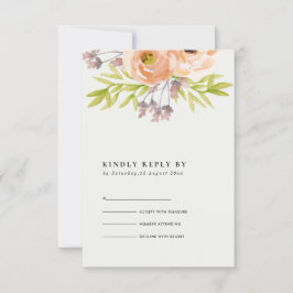 ROMANTISCHE PINK PEACH BLUSH OFF WHITE FLORAL RSVP