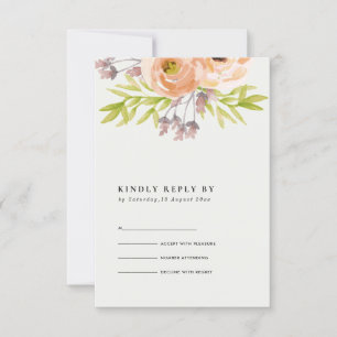 ROMANTISCHE PINK PEACH BLUSH OFF WHITE FLORAL RSVP KAARTJE