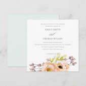 ROMANTISCHE PINK PEACH PAARSE FLORAL WEDING KAART (Voorkant / Achterkant)