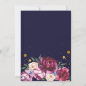 Romantische Pioen Bloemen | Blauwe Huwelijksbeloft Kaart (Achterkant)