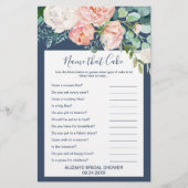 Romantische Pioen Bloemen | Blauwe Naam Die Taart  Flyer (Voorkant)