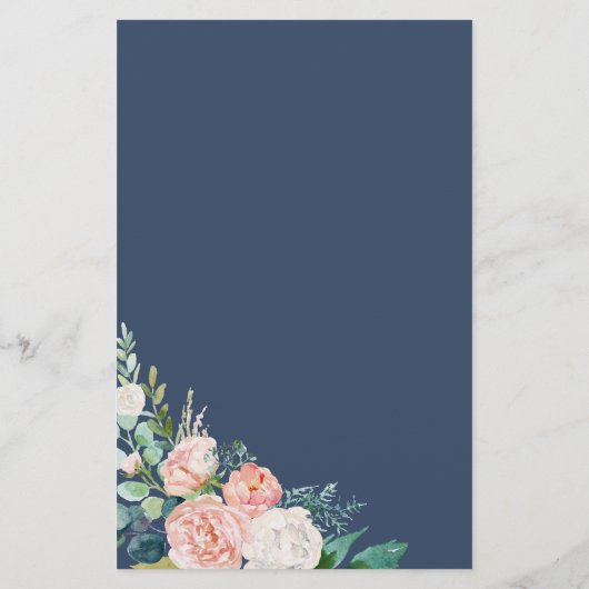 Romantische Pioen Bloemen | Blauwe Naam Die Taart  Flyer (Achterkant)