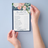 Romantische Pioen Bloemen | Blauwe Naam Die Taart  Flyer (Hand)