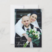 Romantische pioen bloemenbruiloft bedankkaart (Voorkant)