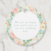 Romantische pioen bloemenbruiloft bedankt voor de bedankjes labels (Achterkant)