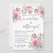 Romantische pioen bruiloft uitnodiging (Voorkant)