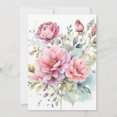 Romantische pioen bruiloft uitnodiging (Achterkant)